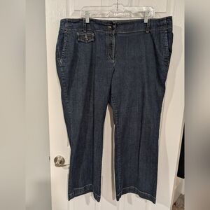 Talbot's Woman Petites Dark Wash Signature Flare Denim Jeans in Size 22W